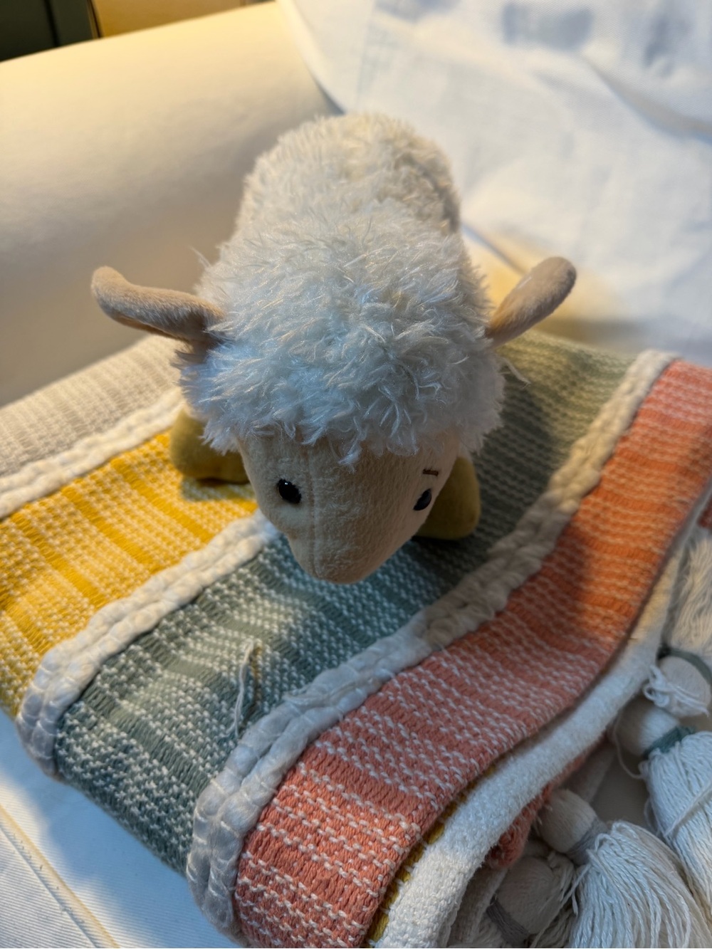 Plush White Lamb Stuffed Animal - Soft Kids Toy